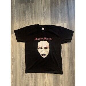 Marilyn Manson Shirt Band Tee Rare Face Over Print Black Size S